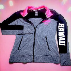 PINK Victoria Secrets Ultimate gray Hawaii zip athletic jacket
